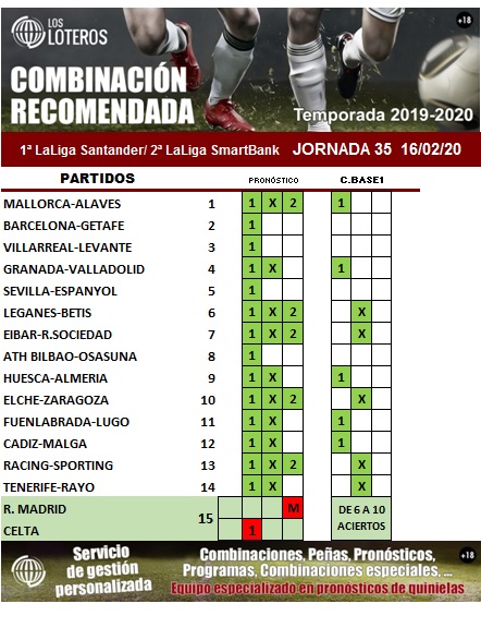 JUGADA RECOMENDADA J35